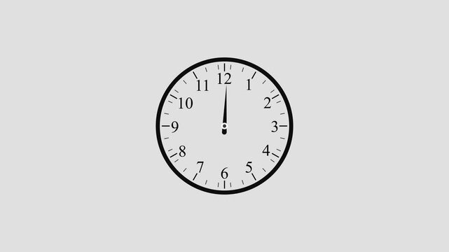 Minimalist analog clock with smooth second hand motion wall clock timepiece clock face