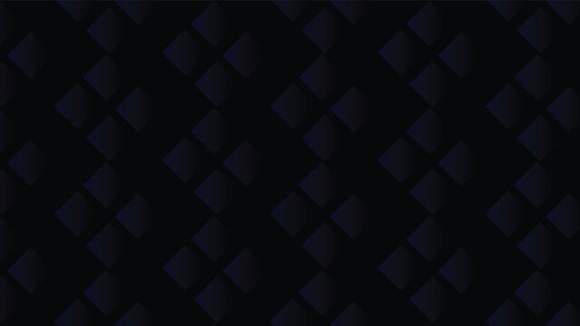 Deep black gray background with repeating diamond shapes in subtle gradient shadows arranged in abstract geometric sleek dimensional composition