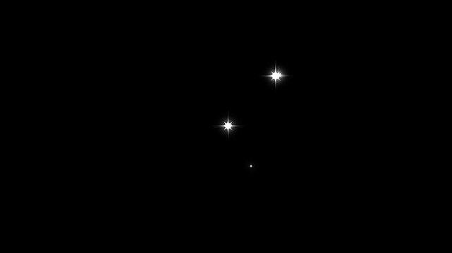 Sparkling star 2d Vector, doodles style stars blinking effects on black screen background. White shining dust light glitter sparkle animated 4K video