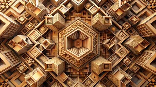 Brown and beige constructivism art background showcasing geometric shapes and patterns