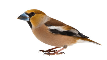 Hawfinch bird with large conical beak and brown plumage © Lubos