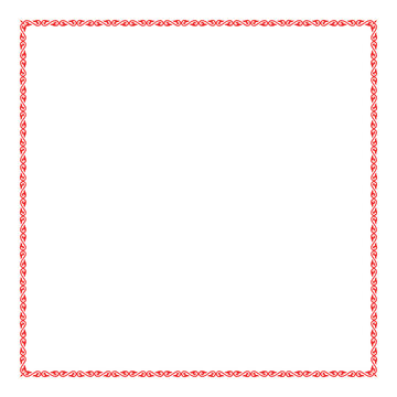 Red square frame. Traditional square Turkic ornament. Oriental red square pattern with arabesques. For ceramic, porcelain, embroidery, sandblasting, laser. Islam, Indian, Ottoman motif. 