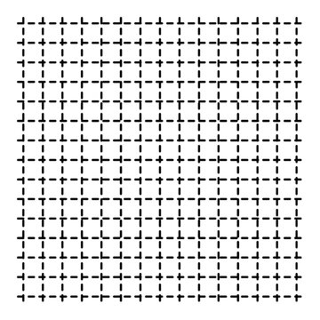 Dashed Grid Vector Pattern Square Mesh Black Lines on White Background