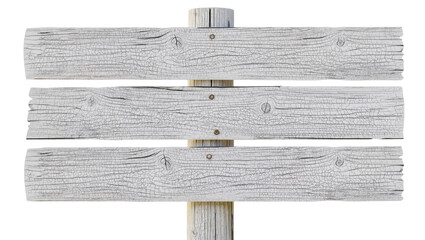 Weathered wooden signpost with three horizontal planks © Lubos