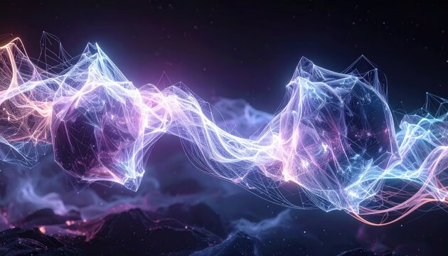 Intertwined Light Streams Abstractly Representing Quantum Entanglement in Cosmic Nebula