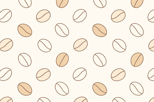 Seamless coffee bean pattern background for cafe packaging design