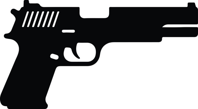 Silhouette vector of a modern handgun for professional security design