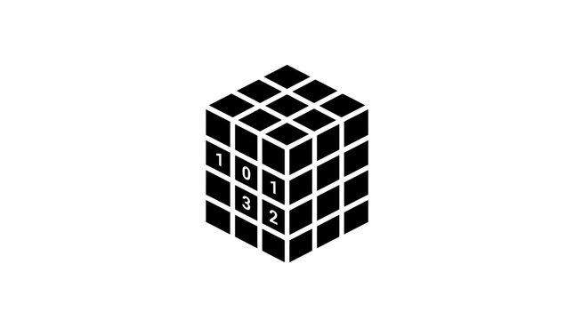 Binary Code Cube Puzzle - Abstract Technology and Logic Concept