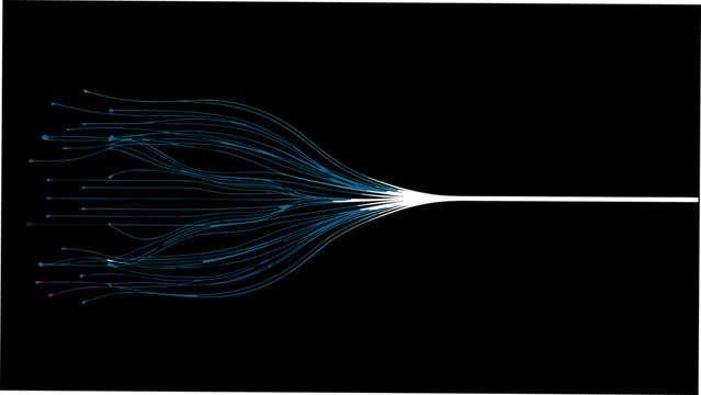 Abstract branching lines with a white stem against a black background a digital vector illustration abstract lines branching lines digital illustration vector art line art white lines