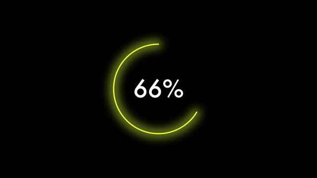 Percentage Ring Loading Animation with Red Progress Circle on Black Background
