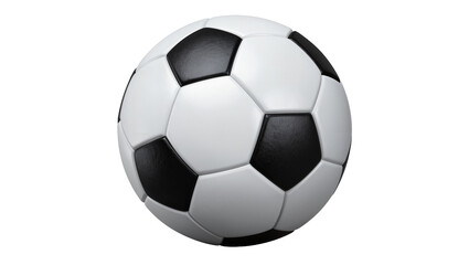 Classic soccer ball with black and white pentagonal panels