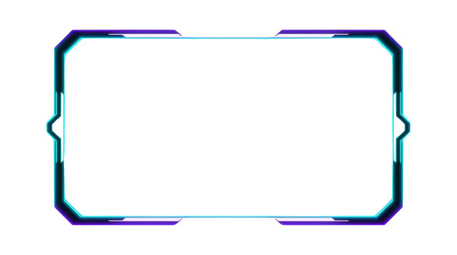 Gaming Vibrant Neon Technology Border Frame for Stream and Video Overlay Design
