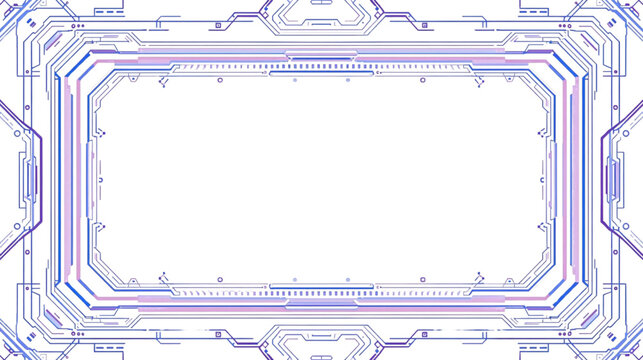 Technology Futuristic Digital Interface Frame with Vibrant Circuit Board Design