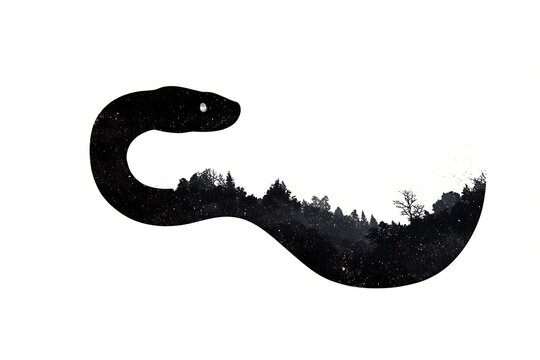Serpentine forest silhouette