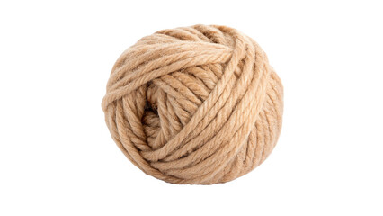 Round ball of thick natural jute rope twine coiled tightly on transparent background © golos-png