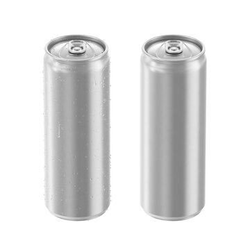 Aluminum can on a white background, 3D rendering, Illustration.