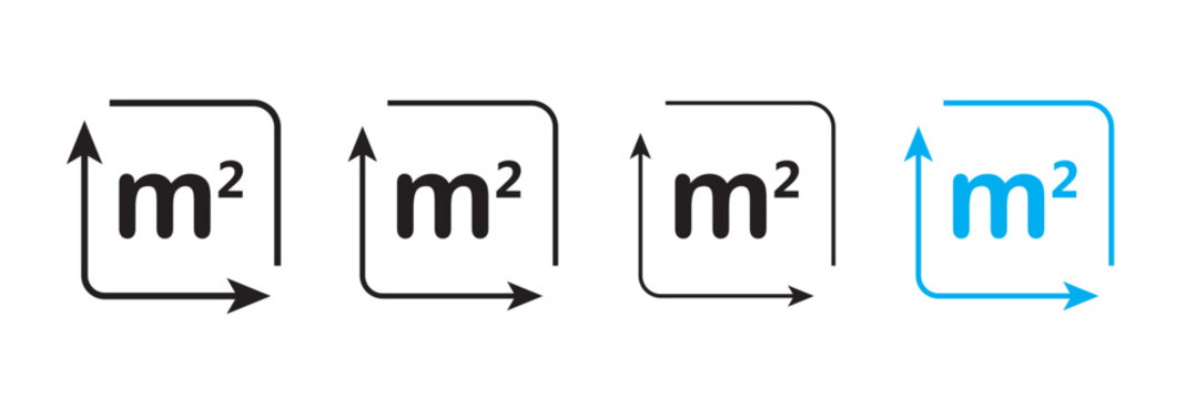 Square Meter Size Indicator Icon, Area Dimension Measurement Vector