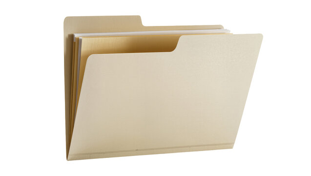 Manila file folders with documents inside