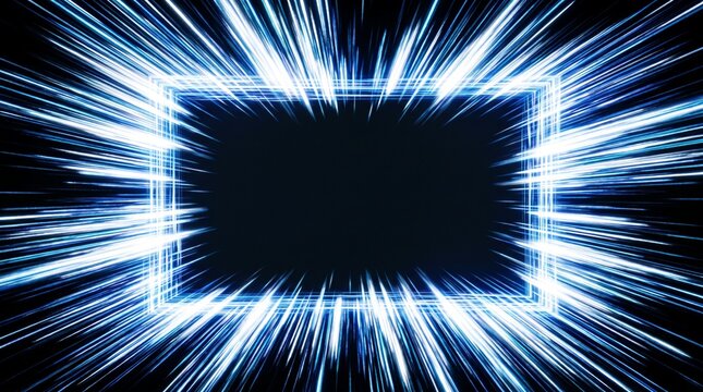 Hyperspace Warp Tunnel Frame - Space Travel Star Streak Border