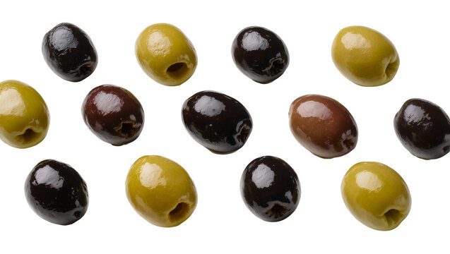 Assortment of black and green pitted olives