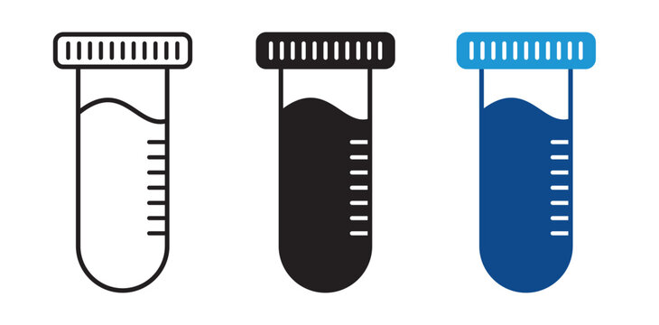 Blood Sample Icon Set Vector Flat and outline Design Medical Laboratory Collection