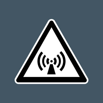 Non-Ionizing Radiation EMF Warning | Electromagnetic Hazard Safety Triangle Symbol