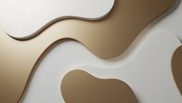 abstract 3d golden and white wave background