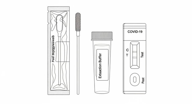 COVID-19 test kit with swab and sample tube for medical diagnosis