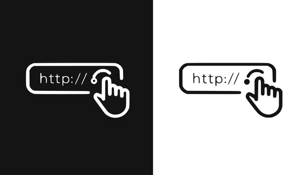 Cursor clicking on http address bar in black and white