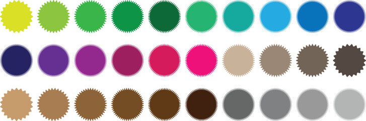 Set of multicolored watercolor dots for design on an isolated white background. Glittery circles with gradient transition, large set. Suitable for web design, cards, greeting cards. PNG © MSTNAZRIN