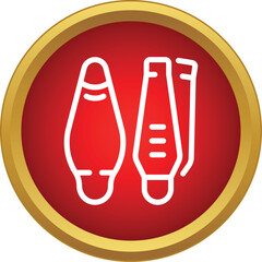 White outline flippers for swimming and diving in a red round icon © ylivdesign