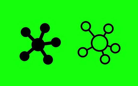 Blockchain decentralized network hub concept loop on chroma key