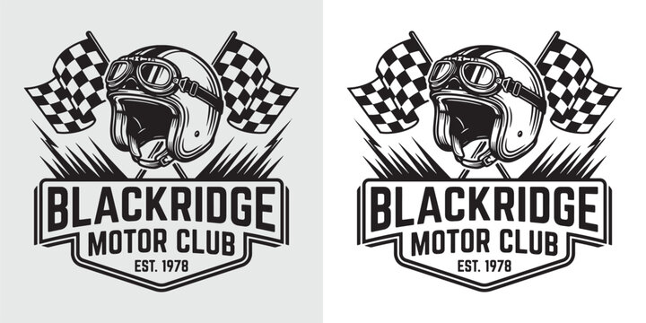 Blackridge Motor Club Vintage Motorcycle Helmet Emblem
