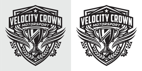 Fototapeta premium Velocity Crown Motorsport Professional Shield Badge