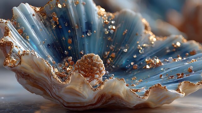 Interior seashell closeup with pearlescent shimmer images