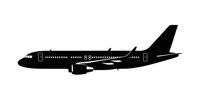 airplane silhouette, black plane icon