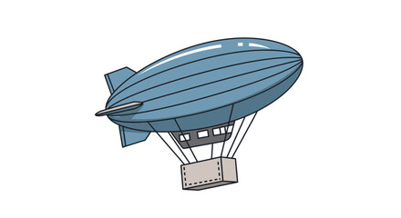 blue zeppelin flying in sky © Azrha