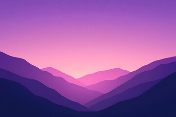 Obraz premium Sunset casting a serene glow over misty mountain peaks at dusk