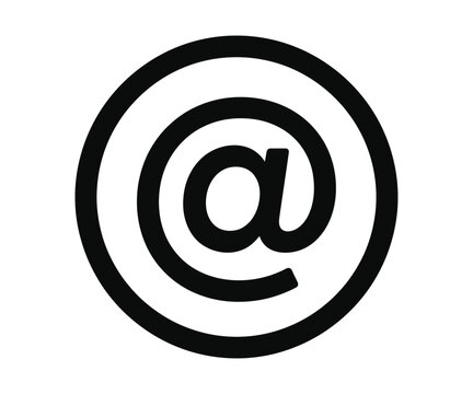 Black and white email symbol logo