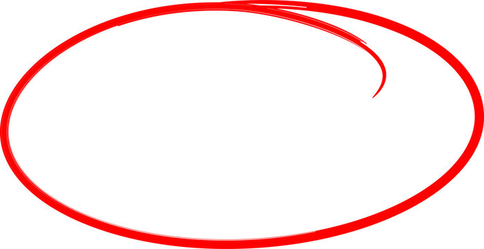 Hand drawn red circles and ovals for highlighting, Red circle brush stroke marker highlighter PNG