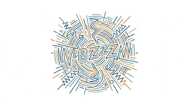 Abstract circular pattern with buzzing sound effect.