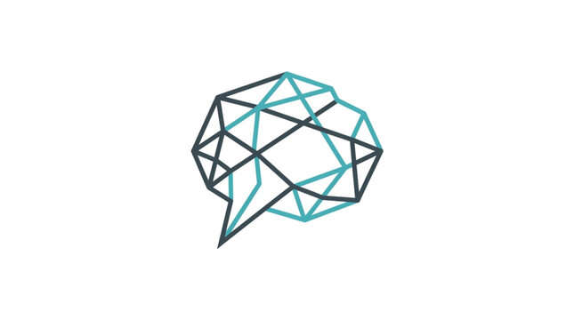 Abstract geometric brain shape representing artificial intelligence.