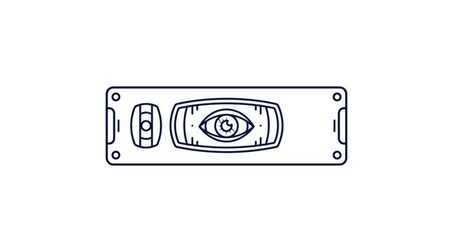 Spirit level bubble tool with eye symbol concept icon
