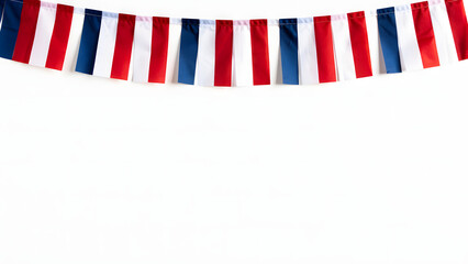 Fototapeta premium patriotic bunting with red white and blue strips.