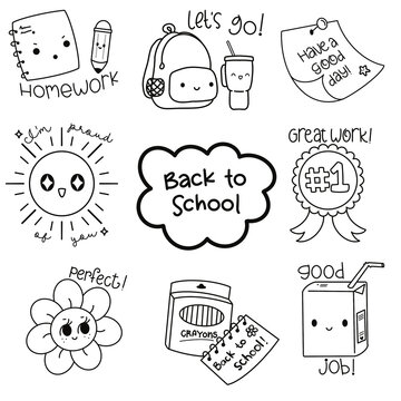 Set illustrations Back to School