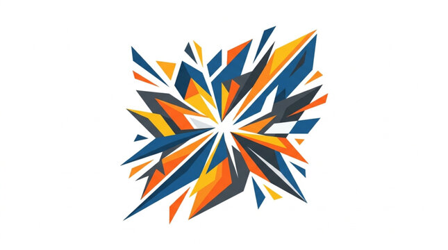Abstract geometric explosion of sharp colorful shards.