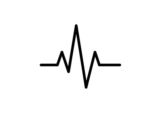 Simple heartbeat or ecg waveform vector illustration isolated on transparent background