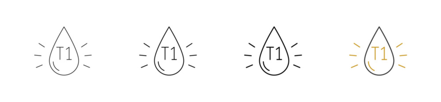 Diabetes Type 1  icon set outline style with various size