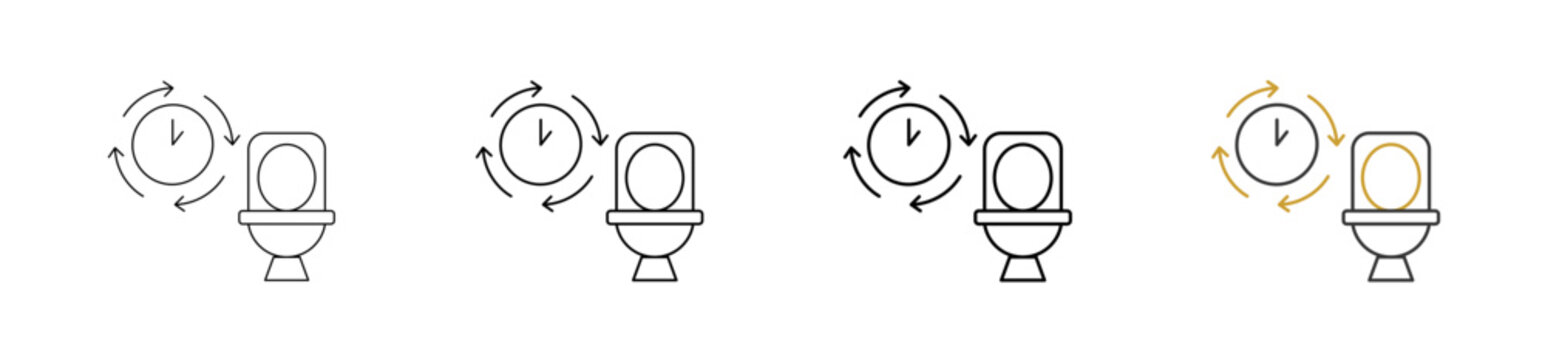 Frequent Urination icon set outline style with various size