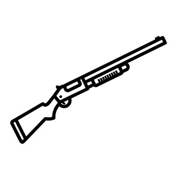 Line Art Illustration of a Classic Lever Action Shotgun.